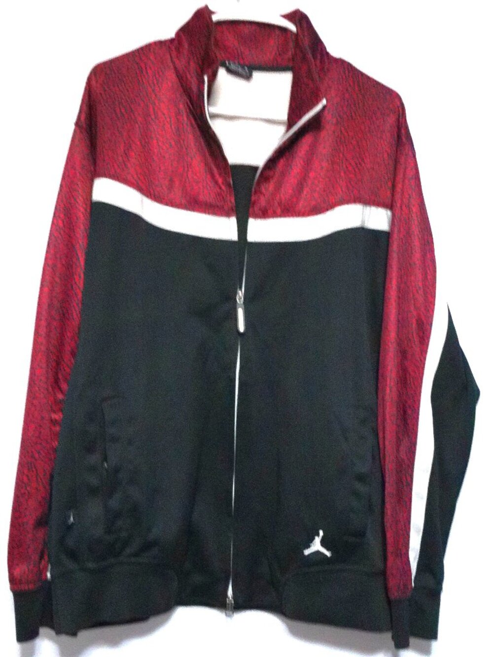 Nike Air Jordan Dri-FIT Track Jacket Large Red Black Full Zip Heavyweight